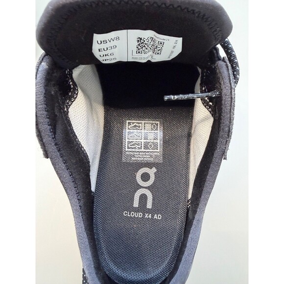 On Cloud X 4 AD Womens Black Asphalt Running Shoes Size 8 3WF10170397 EUC - Picture 8 of 8